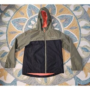 EDDIE BAUER Boys L 16  3 in 1 Lone Peak Waterproof Windbreaker Olive & Black